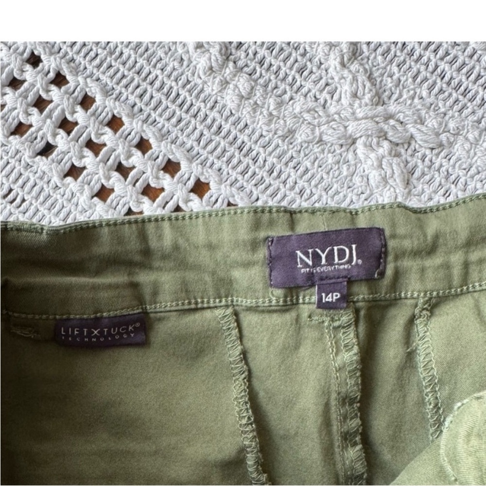 NYDJ Women's Flat Front Shorts in Olive - Picture 9 of 9